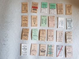 24 Karten SBB Bahn Tickets Fahrkarten Billette 1970/80 (1)