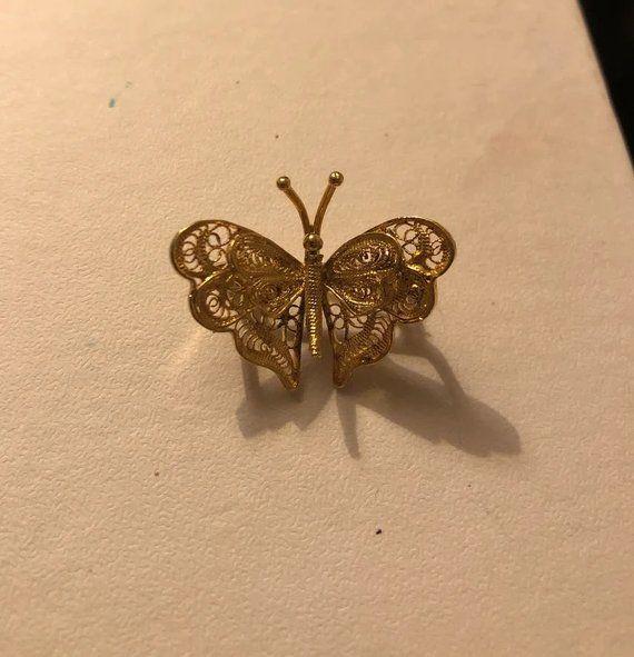 Spille & Fermagli: Broche papillon plaquée or – Usato da Bern venduto da gaelle_m