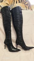 Italienische Designer Leder Stiefel Gr. 38 – High Heel 9cm –