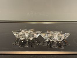 2 Kerzenhalter Glas Stern Orrefors Schweden 50er Jahre