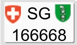 Kontrollschild SG 166668