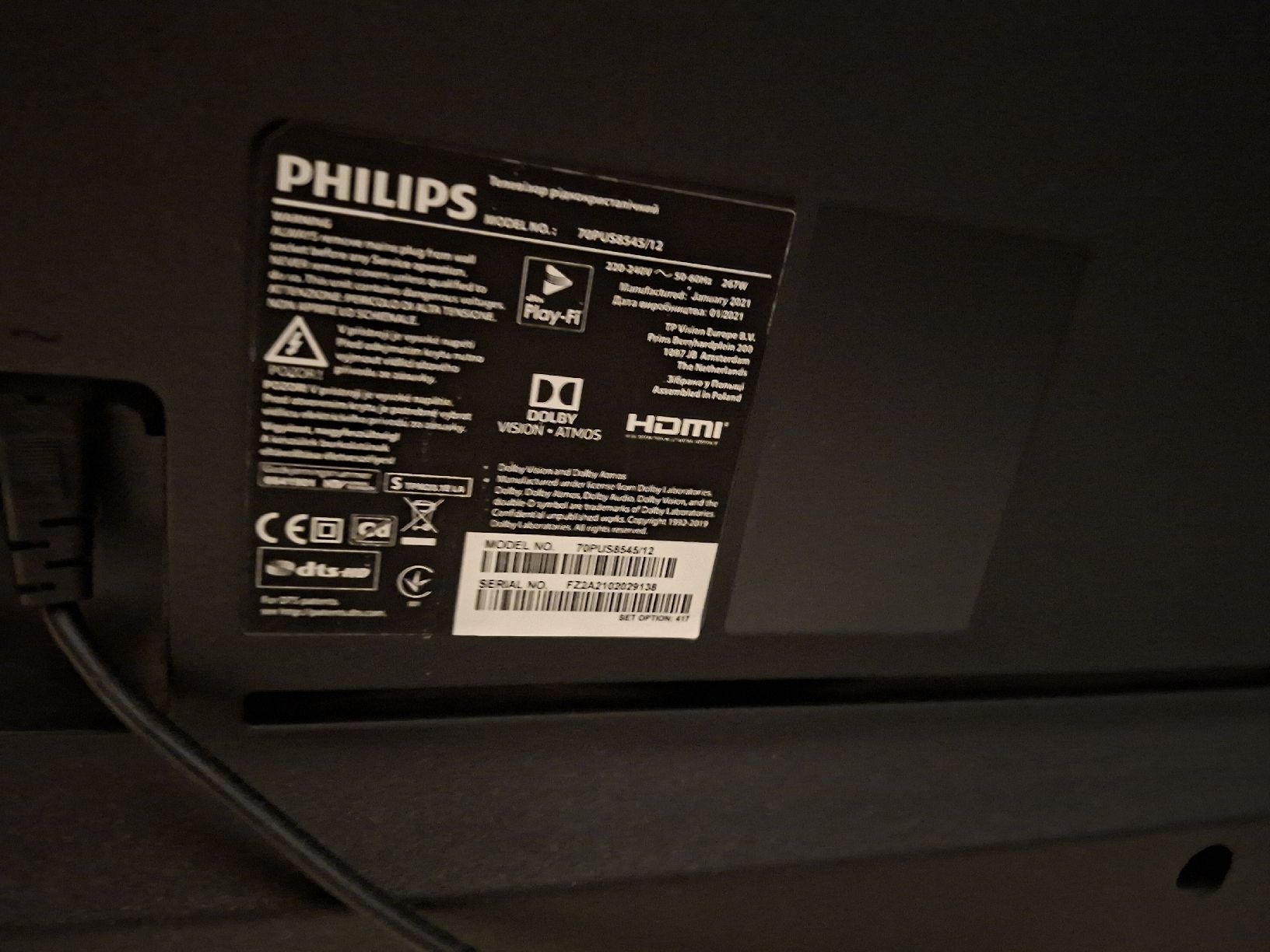 Appareils TV: Philips Ambilight Performance Series 70PUS8545/12 – D'occasion à Untervaz par mar_2lgb 1