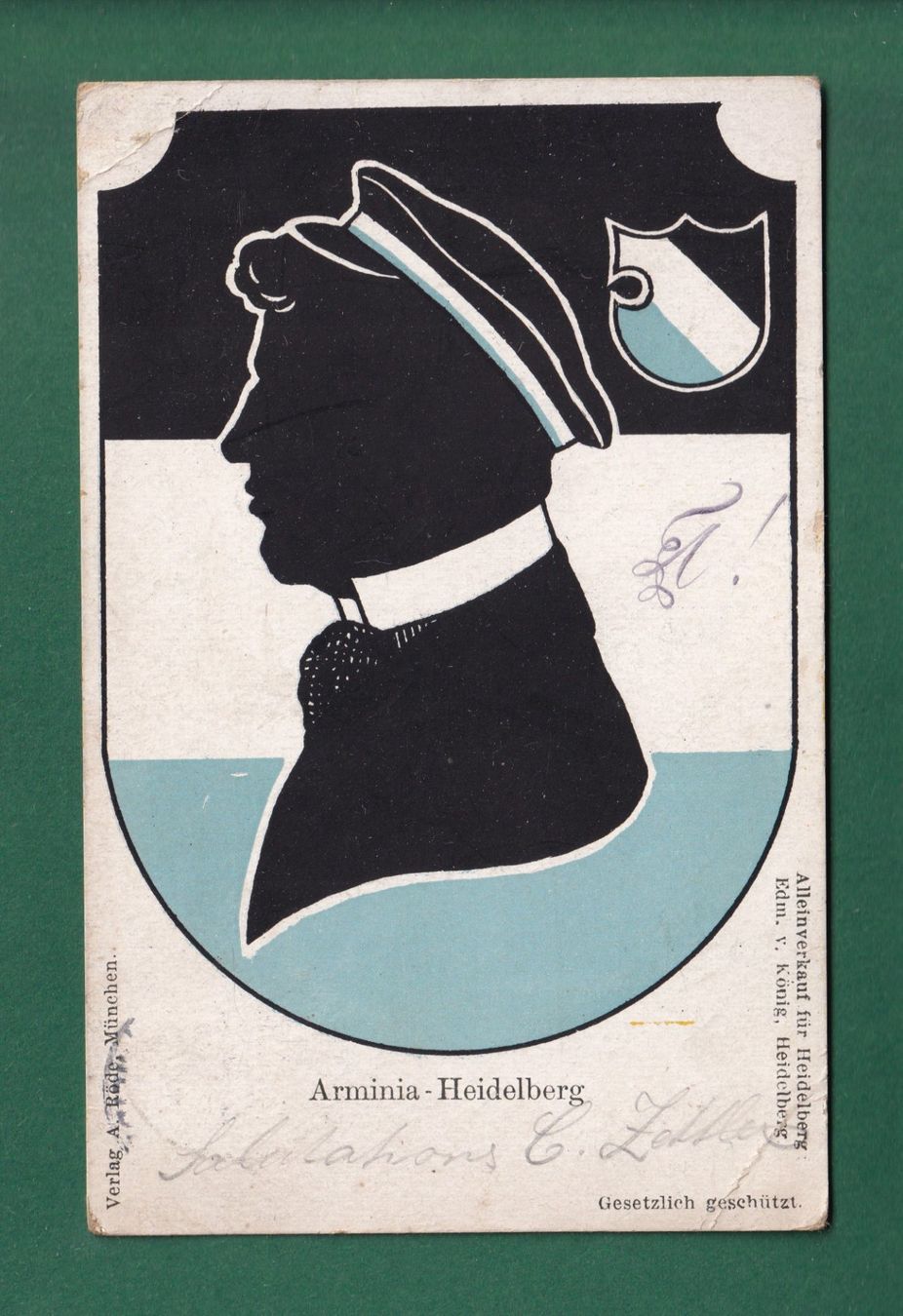 Cartoline postali: ARMINIA-HEIDELBERG - 1909 // Eckbüge // – Usato da Pully venduto da nicecards-shop