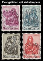 1961 Evangelisten 381-384, schöne Vollstempel