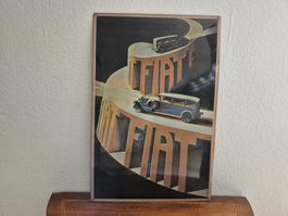 Blechschild Fiat Oldtimer Logo Werkstatt Retro Schild Blech