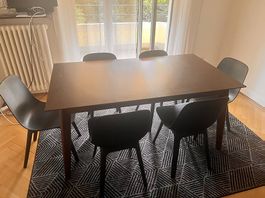     Table extensible IKEA + 6 chaises ODGER