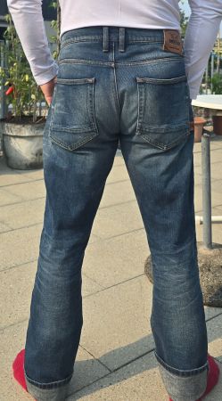 Einlagige Rokker Motorrad Jeans mit Protektoren 34/32