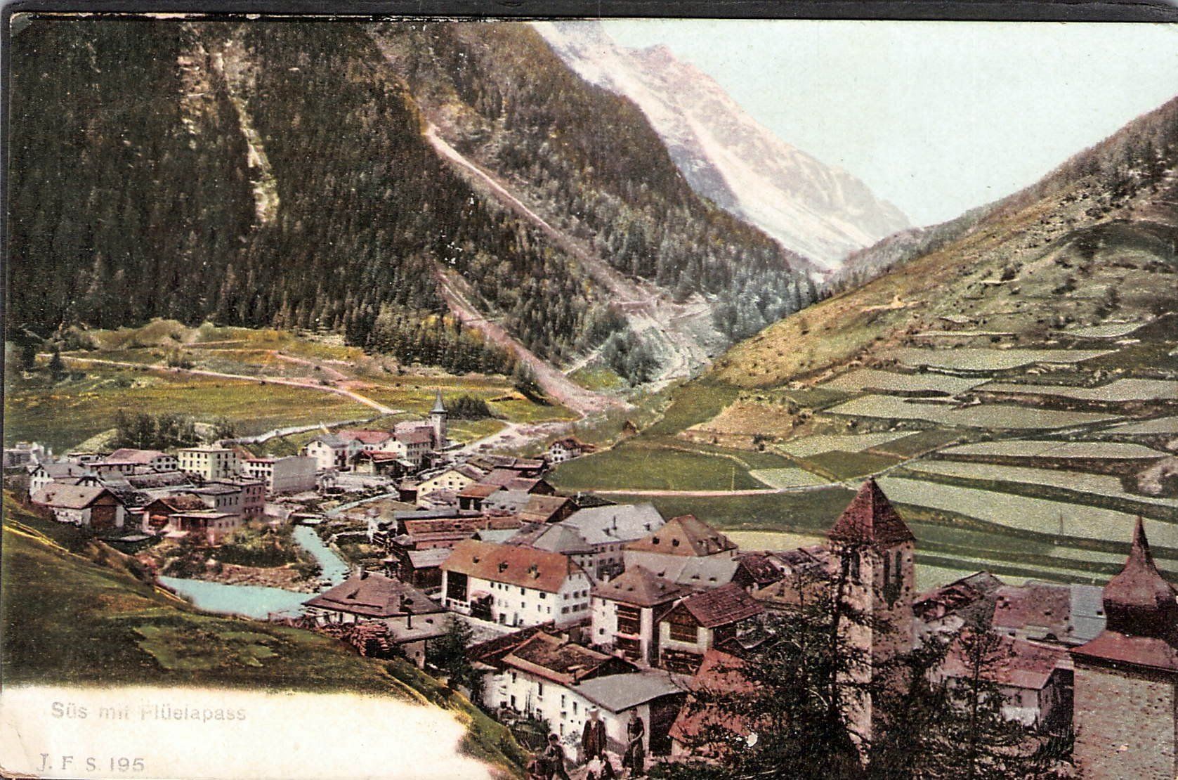 Cartoline postali: ^Süs mit Flüelapass , 1913 – Usato da Reichenburg venduto da Pipo-67