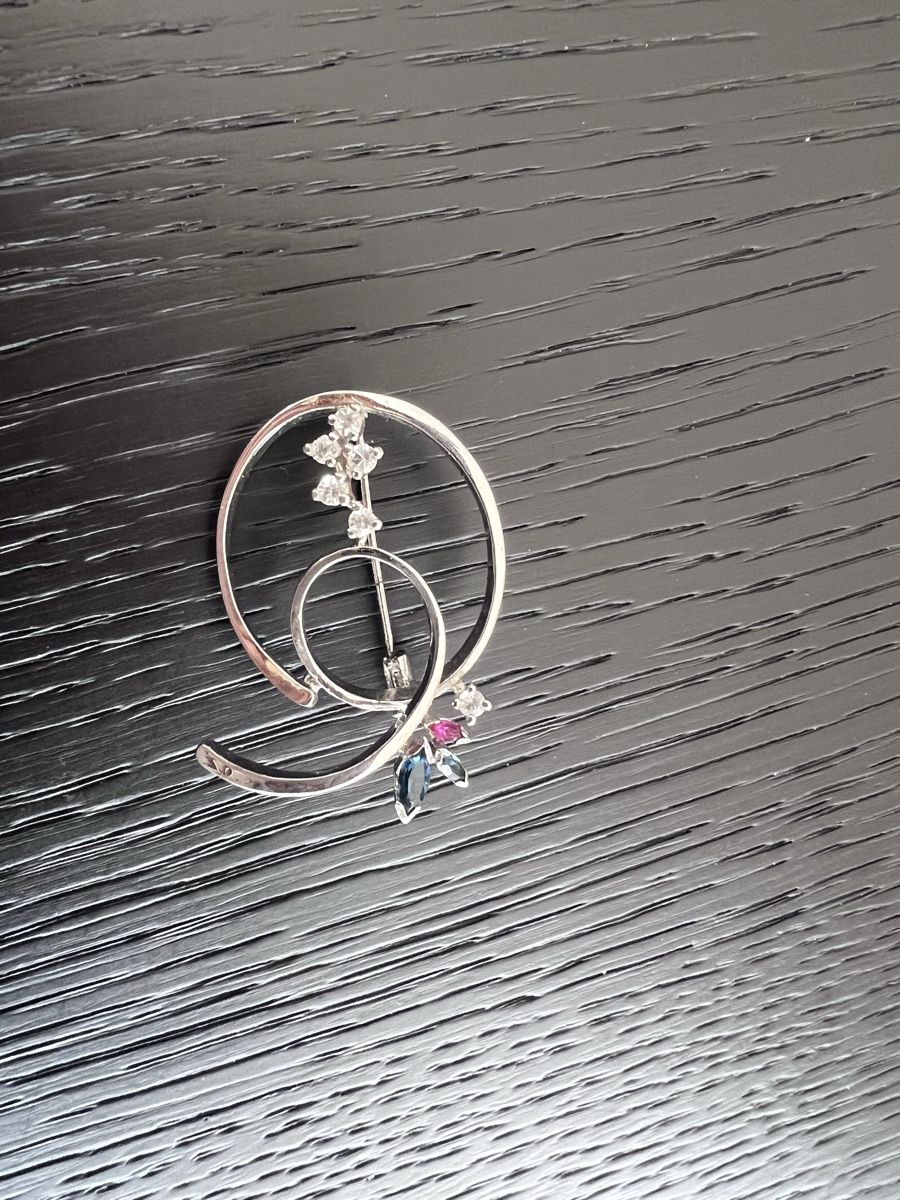 Broschen & Nadeln: Vintage Silber Brosche 800 mit Steinen – Gebraucht aus Herbligen von nic_q8yn 2