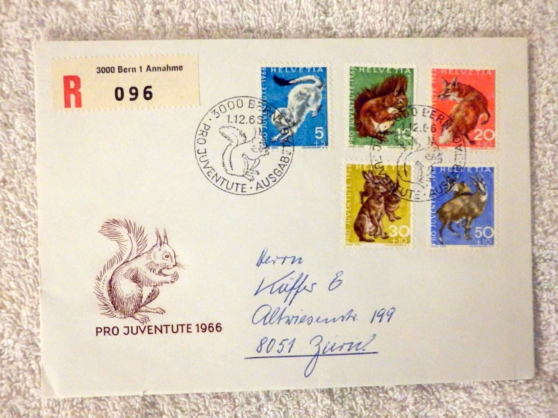 Tous les timbres: PJ, FDC 1966, Serie auf Brief, – D'occasion à Ueberstorf par dinbau