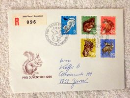 PJ, FDC 1966, Serie auf Brief,