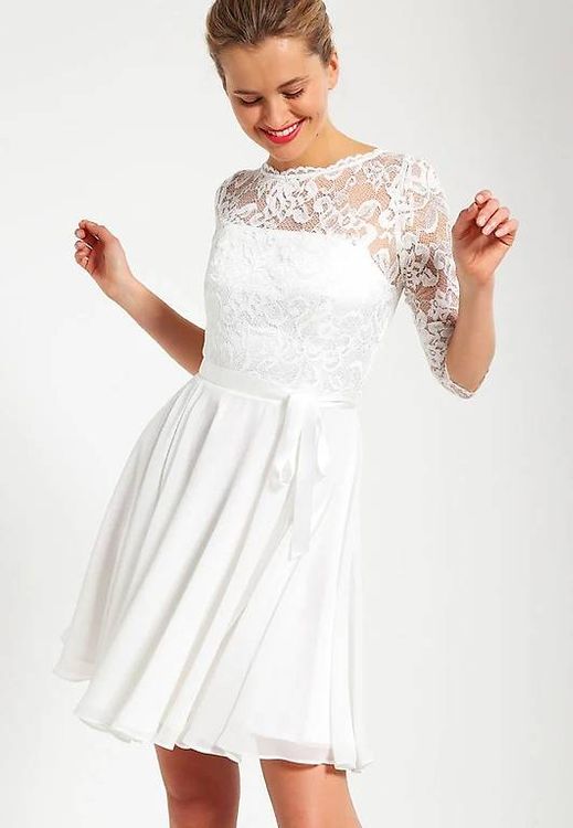 Wunderbar Swing Kleid Weiss Bilder