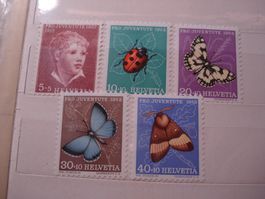 Satz Pro Juventute 1952 ** Schmetterlinge