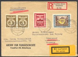 DR Einschreibe-Luftpostbrief Dübendorf Archiv Fluggeschichte