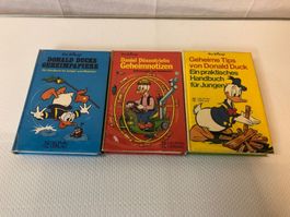 Drei Handbücher Wald Disney; 2xDonald Duck/1xD.Düsentrieb