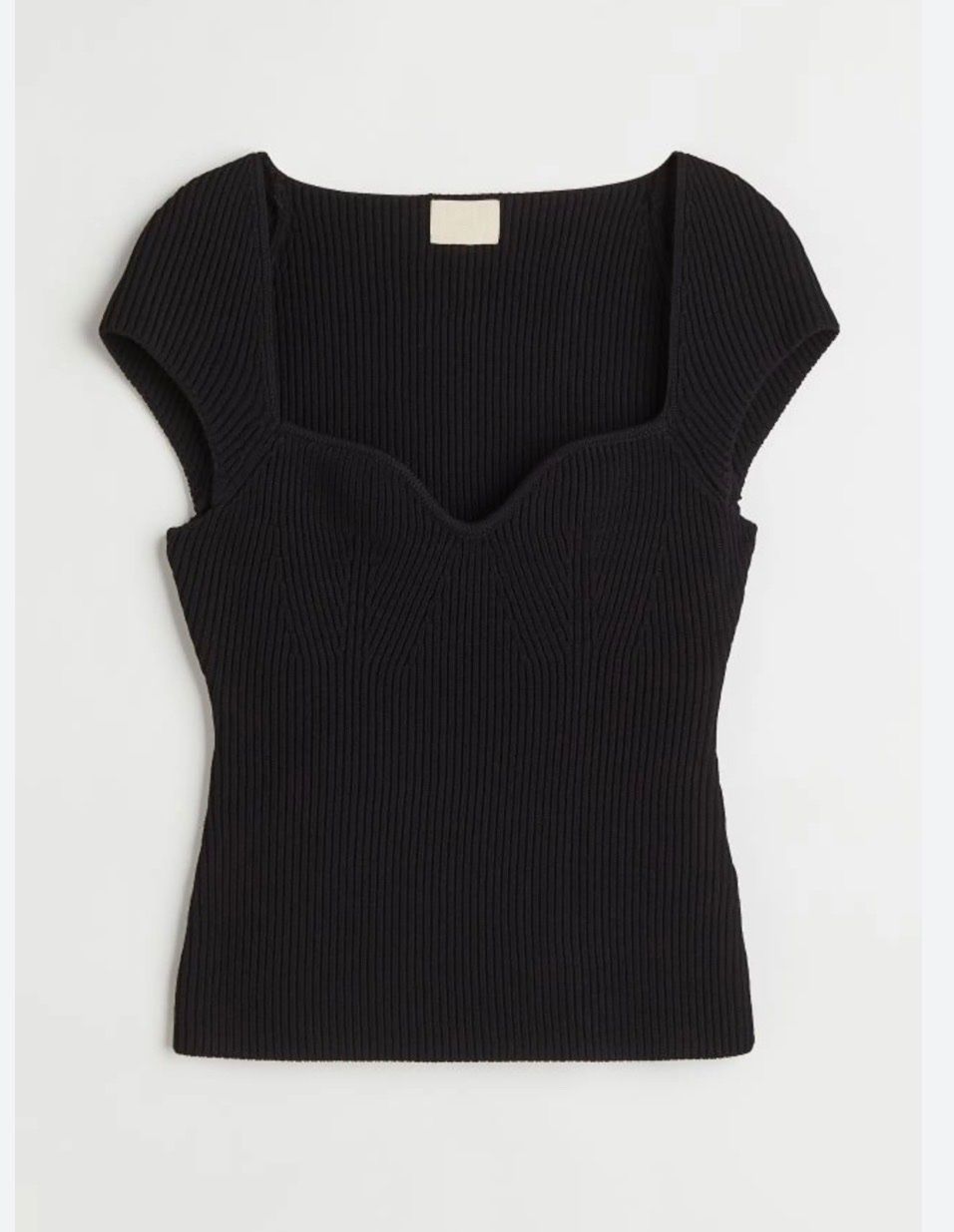 H&M Tops: H&M Black rib knit Top – Gebraucht aus Erlenbach ZH von montecristo2