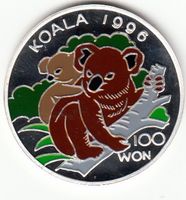 Nord-Korea -- 100 Won 1996 Koala - Silber