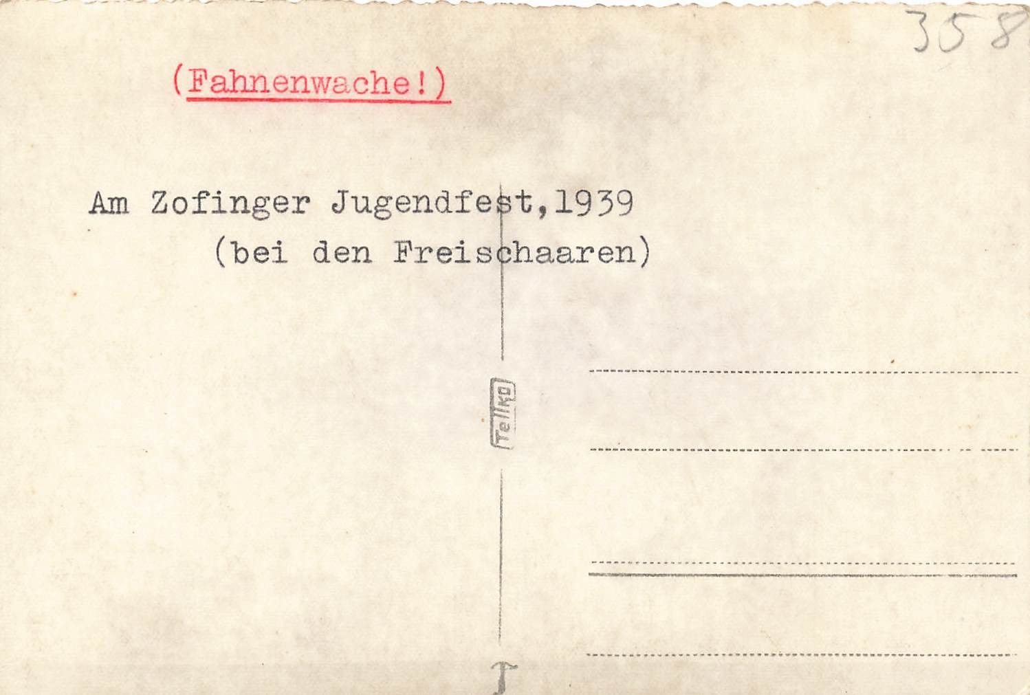 Cartes postales: Fahnenwache Zofinger jugendfest 1939 – D'occasion à Biasca par Blenio71 1