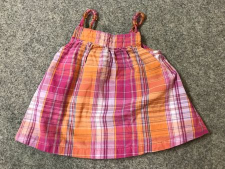 Süsses Sommerkleid Mädchen Gr. 68 rosa orange kariert