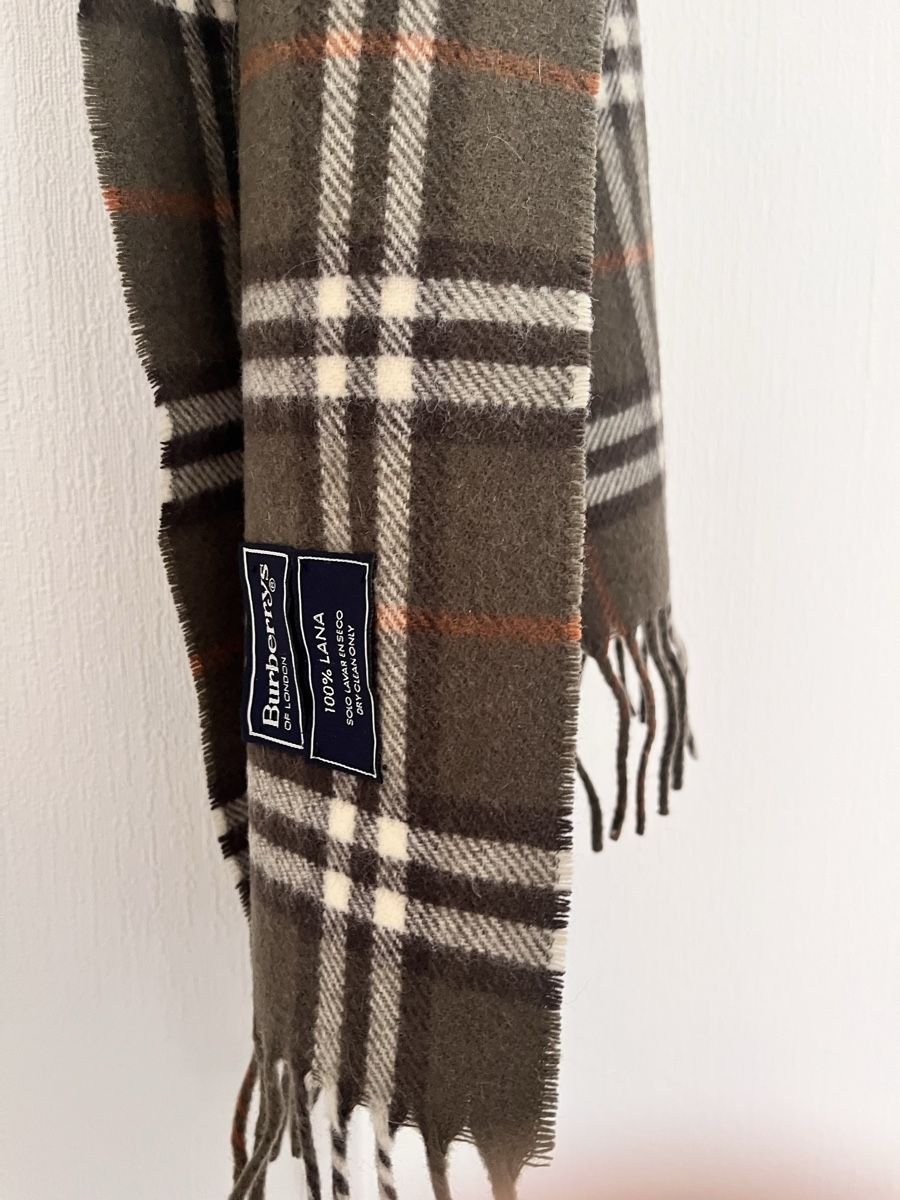Burberry Foulard & Sciarpe: Burberry scarf wool check pattern olive green color – Usato da Lausanne venduto da Danash 5