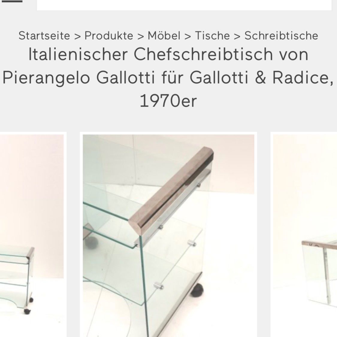 Tische: Glas Computer-Tisch auf Rollen von Gallotti & Radice – Gebraucht aus Thalwil von Batlizh 4