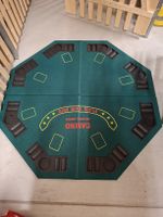 Pokerplatte klappbar achteckig grün für 8 Personen gebraucht