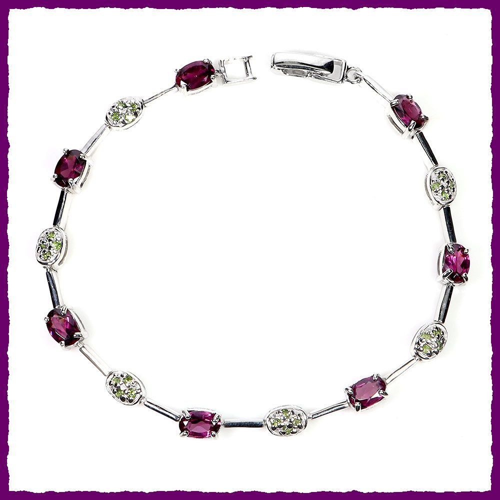 Armbänder & -reifen: Rhodolith Garnet / Chrome Diopside Armband 925 Silber – Neu und originalverpackt aus Oberglatt ZH von Goldfee1