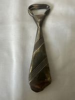 Vintage Flaschenöffner Krawattenform Silberfarben