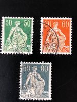 CH1940 - Helvétie avec épée - Zu 113y-140y-141y obli