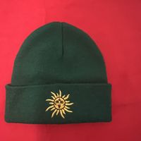 Wintermütze Grün mit Sonne-Motiv, Warm und Stylisch!