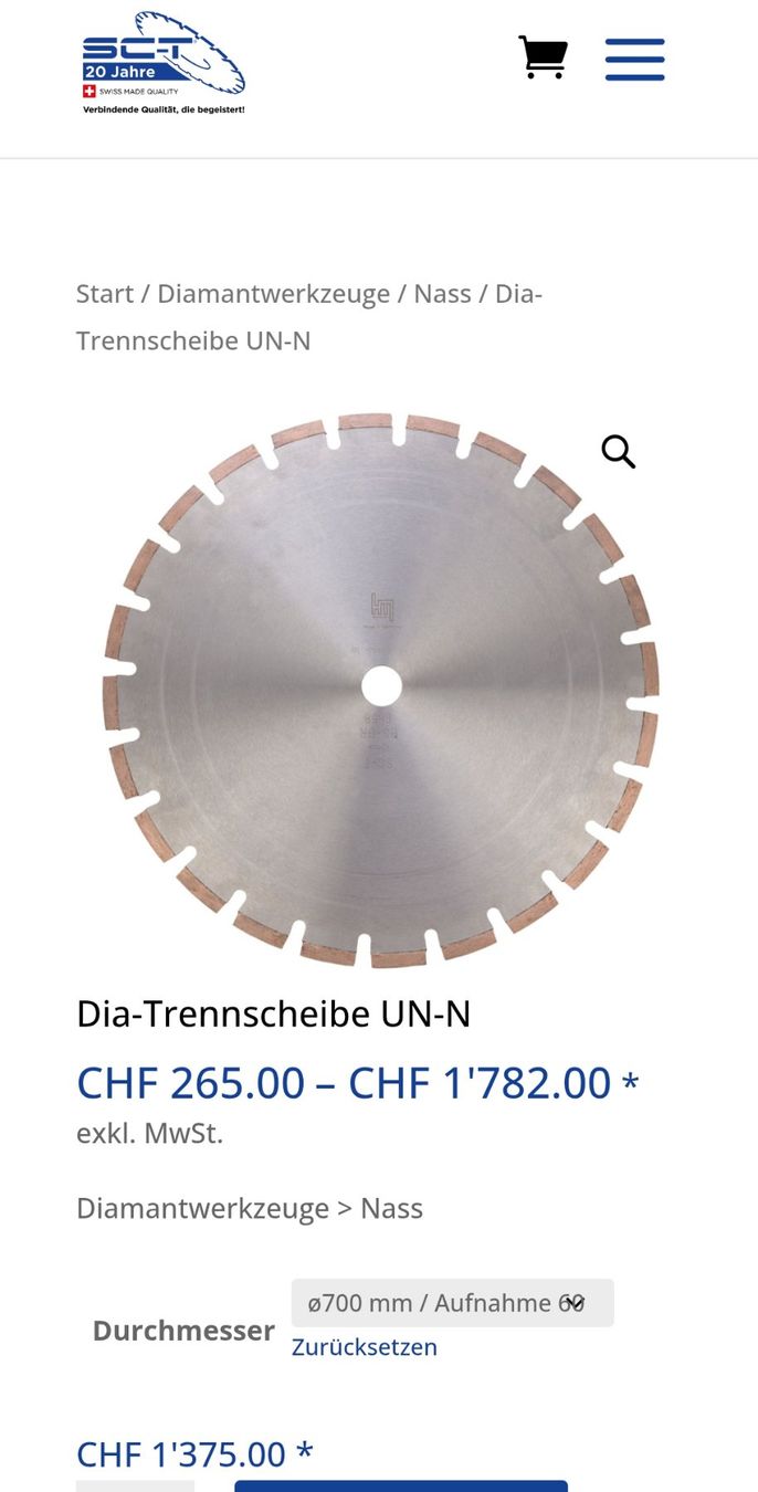 Tutti gli attrezzi: Diamant Trennscheibe UN-N von SCT – Usato da Schlatt TG venduto da Sofahocker 3