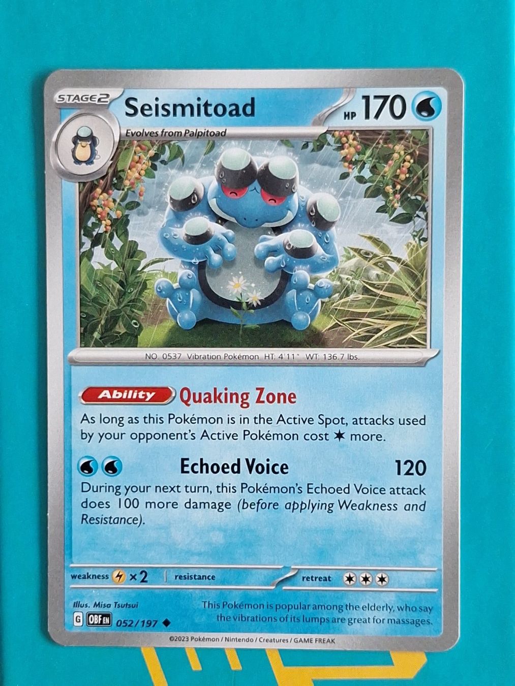 Pokémon Carte collezionabili: Seismitoad - Pokemon Obsidian Flames – Usato da Altstätten SG venduto da GGsGameshop