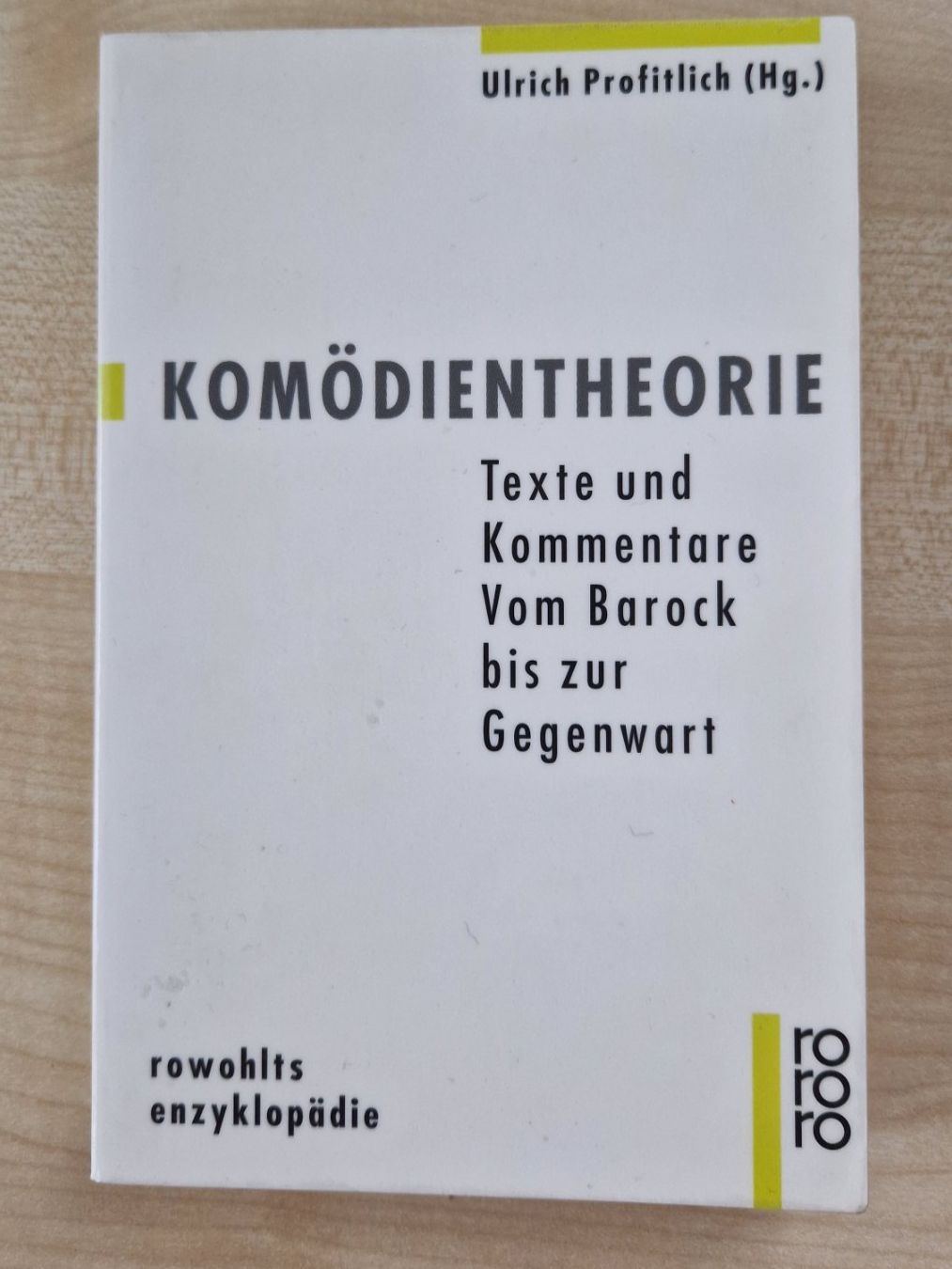 Bücher: Ulrich Profitlich / Komödientheorie – Gebraucht aus Malters von page02