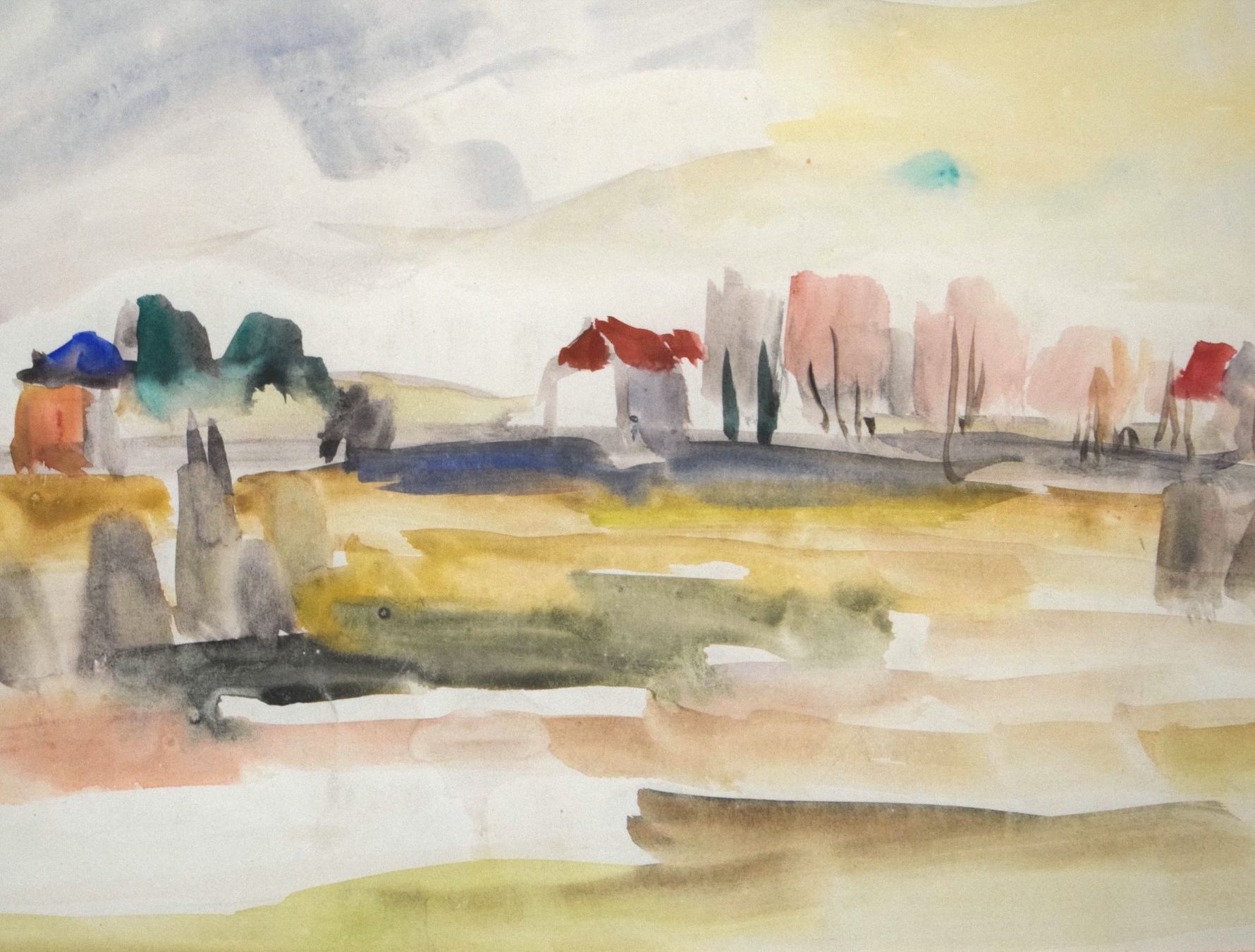 Dipinti: TOP Edouard Baillods Minimalistische Landschaft – Usato da Zürich venduto da Kunstvoll 3