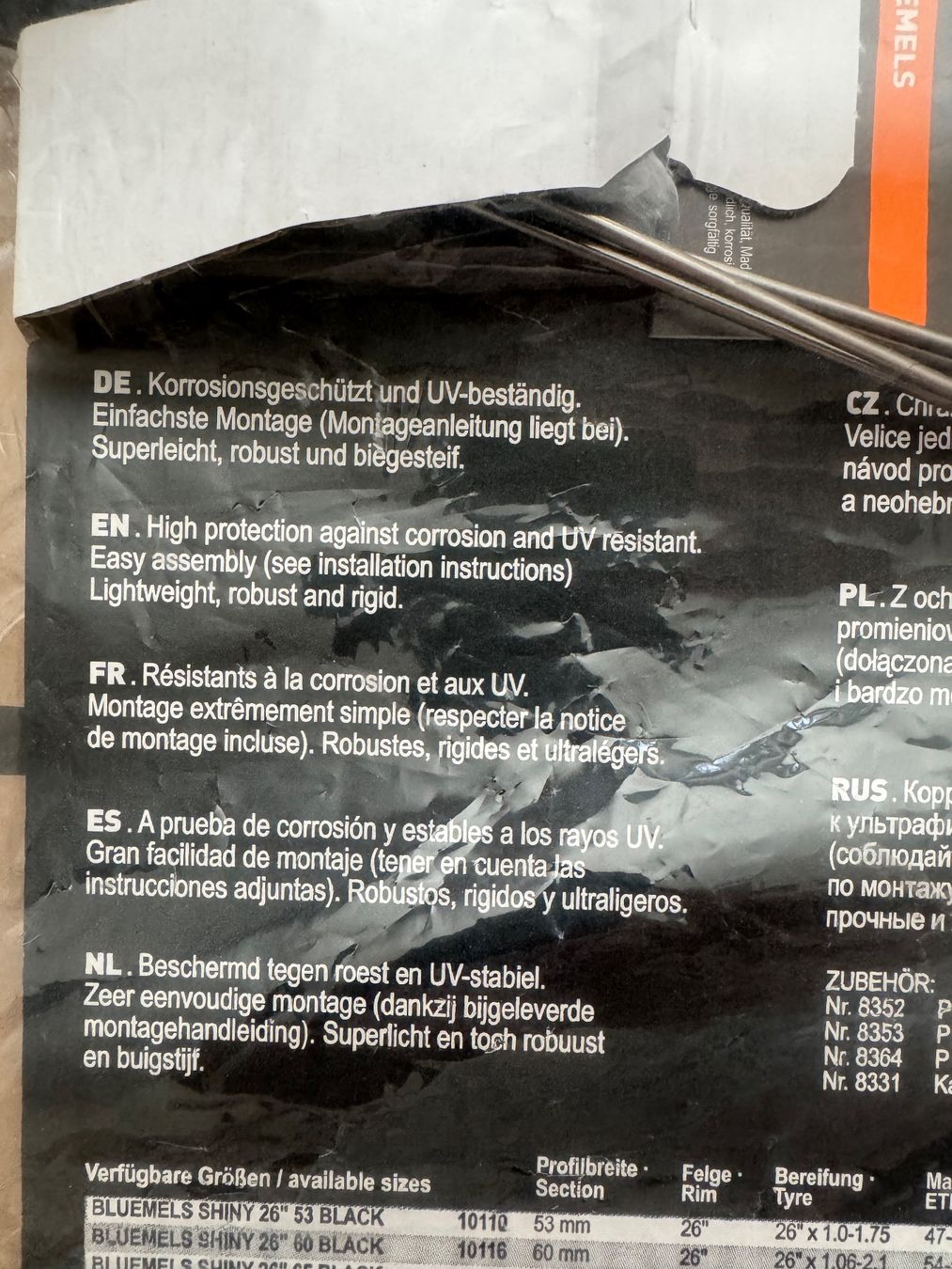 Pezzi di ricambio: BLUEMEL Schutzblech-Set | Black | 28" **NEU** – Nuovo e nell'imballaggio originale da Allschwil venduto da KShing 2