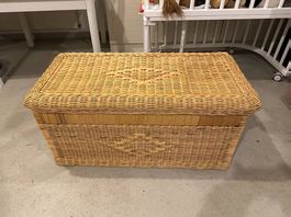 Grosse Truhe aus Rattan, vintage, Korb Truhe, Top Zustand