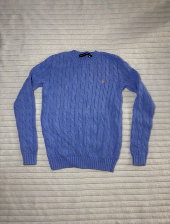 Original Polo Ralph Lauren Zopfmuster Pullover Blau S 