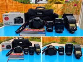Canon EOS 700D DSLR – 2 Objektive, Speedlite 550EX, Taschen