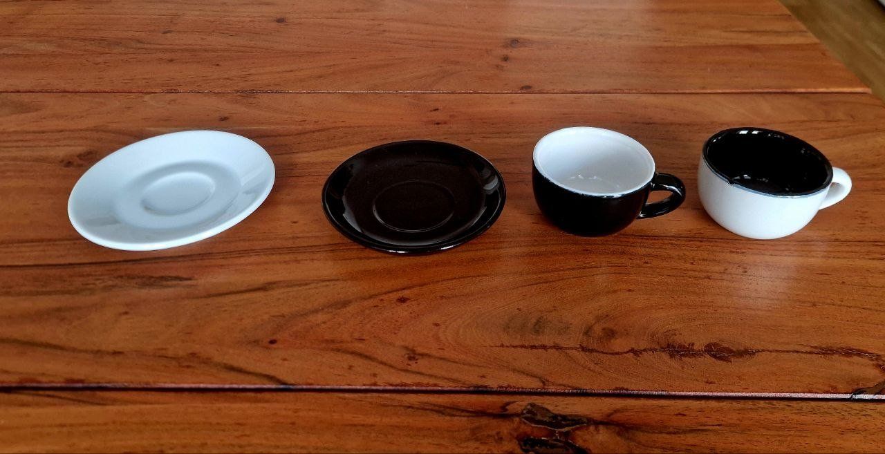 Geschirrsets: Schwarz-Weisses Espresso Set – Gebraucht aus Bern von Lu.Ma 1