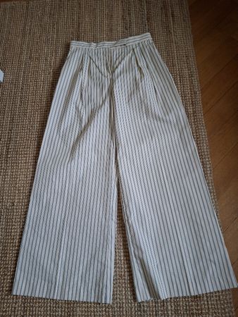 Pantalon Mango blanc rayé bleu T40