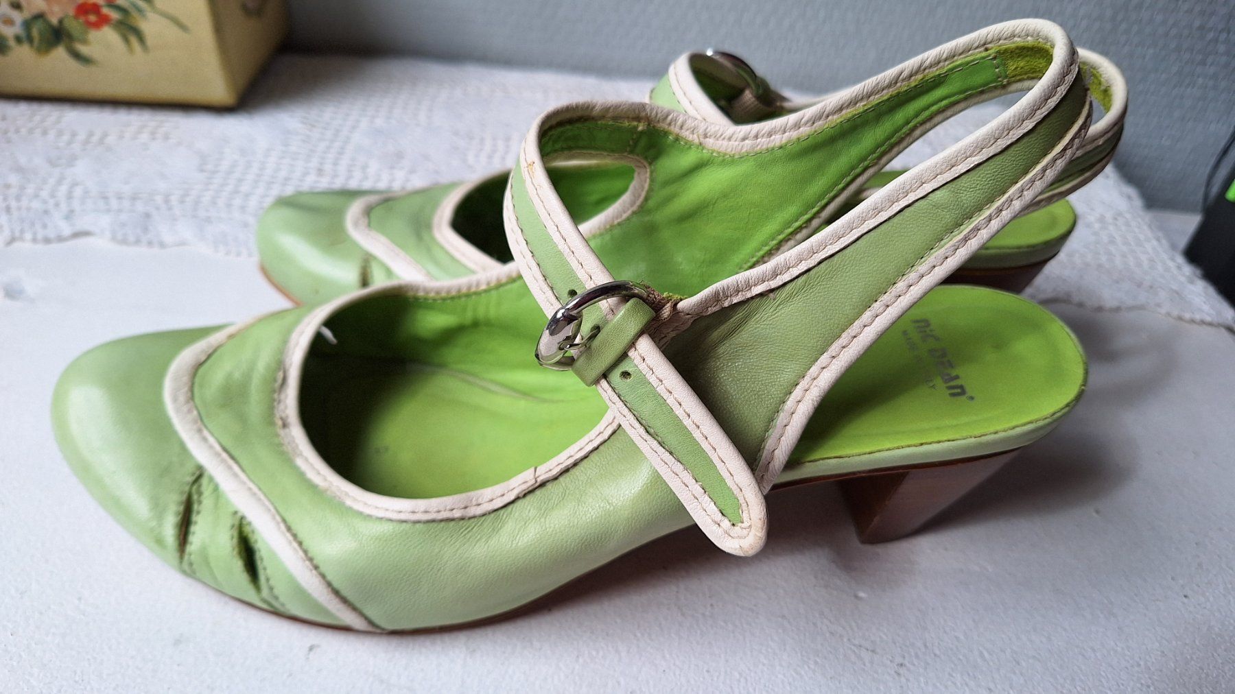 Scarpe da donna: Vintage Schuhe  "Nice Dean " Gr.39,5  Leder hellgrün – Usato da Dornach venduto da majo8689 1