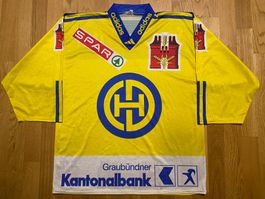 HC DAVOS TRIKOT SIGNIERT 1999/2000 ADIDAS HOCKEY JERSEY M