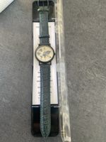 Herren Uhr Swiss Watch Quartz Weltkarte Armband Leder dunkel
