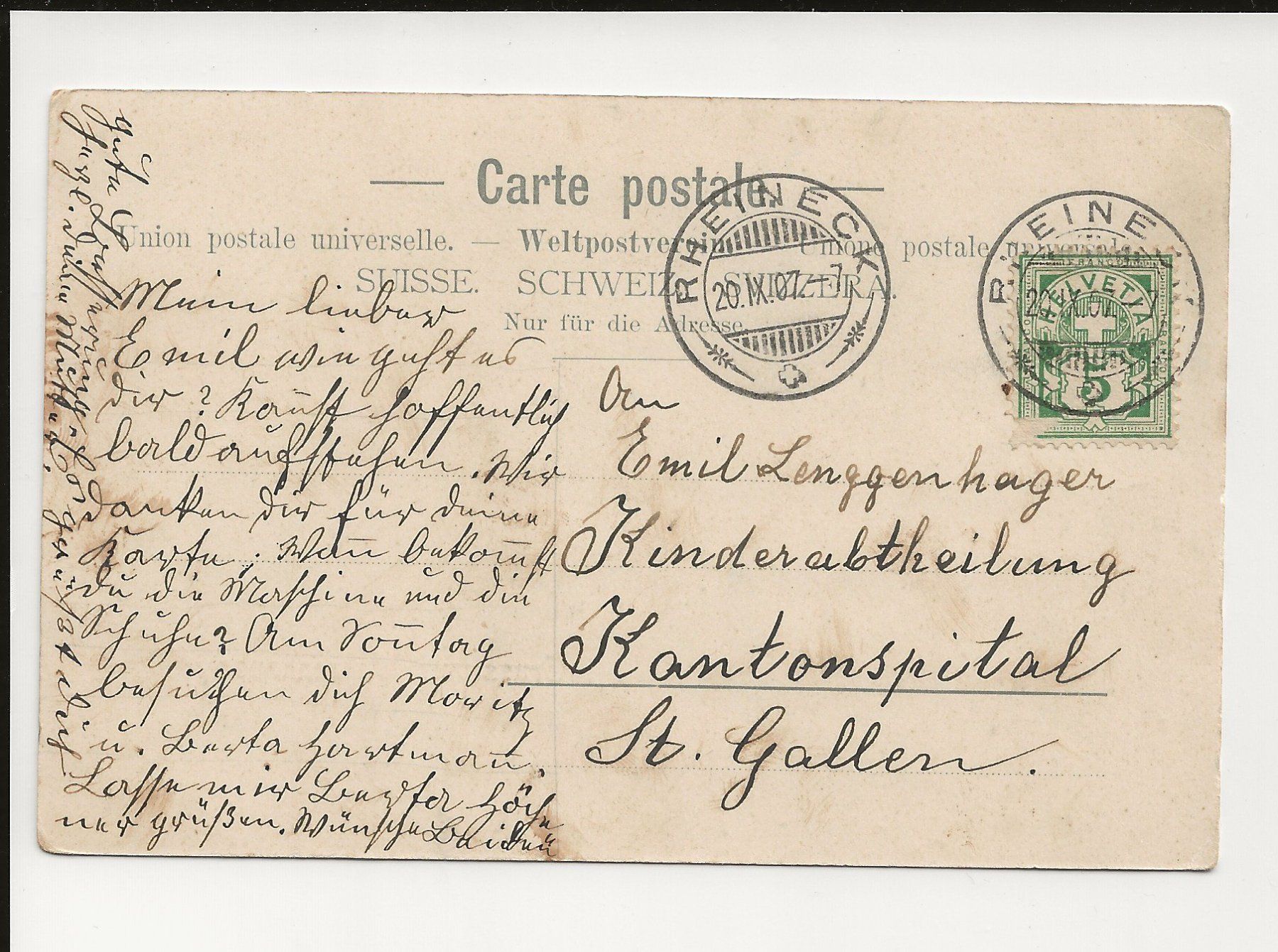 Cartoline postali: AK 1907 Gruss aus Walzenhausen – Usato da Greifensee venduto da 315WDO 1