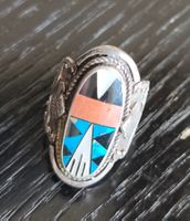 Silberring 925 mit div. Steinen - ca. 14.15 gr. - Gr. 58-59