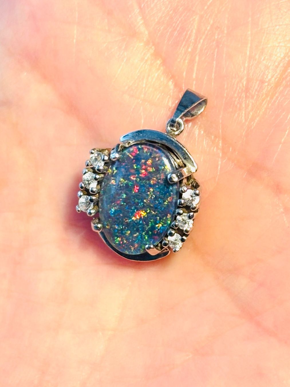 Anhänger: Anhänger Silber 925  Opal  Doublette / Triplette – Gebraucht aus Stein AR von EvaL056 1
