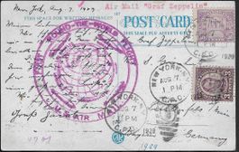 1929 AK Zeppelin Flug NEW YORK - FRIEDRICHHAFEN top ab 1.-
