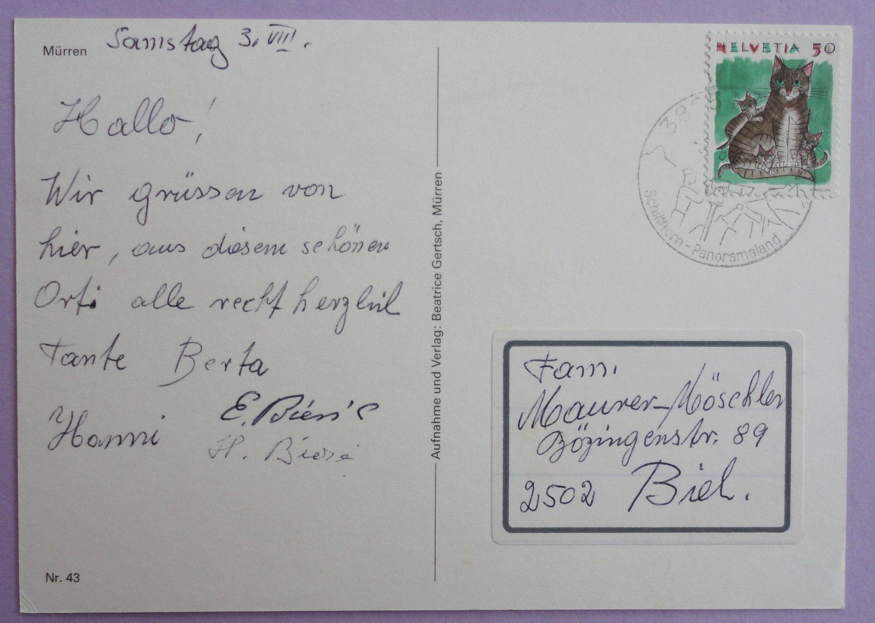 Cartes postales: Mürren 1650 m ü.M. – D'occasion à Fétigny par Billy2miny 1
