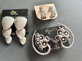 Spezielles Vintage Mode Schmuck-Set: 3 Paar Ohrclips