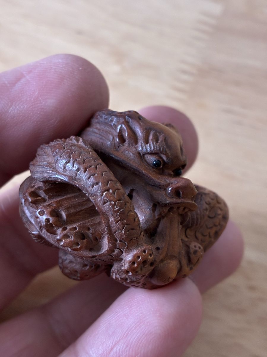 Statuette: Japon netsuke objet traditionnel en bois de buis – Usato da St-Aubin-Sauges venduto da asianart 8